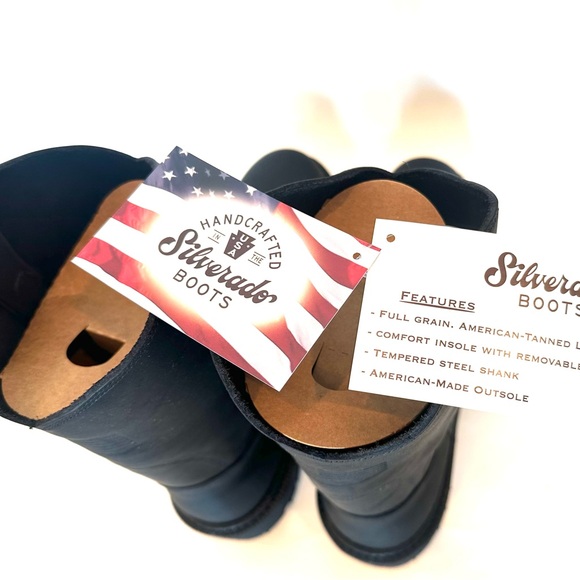 Men's Silverado Black leather work boots - Picture 8 of 10